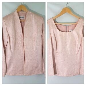 Karen Millen New York Pink Blush Paisley Fully Lined Blazer & Tank Top Set